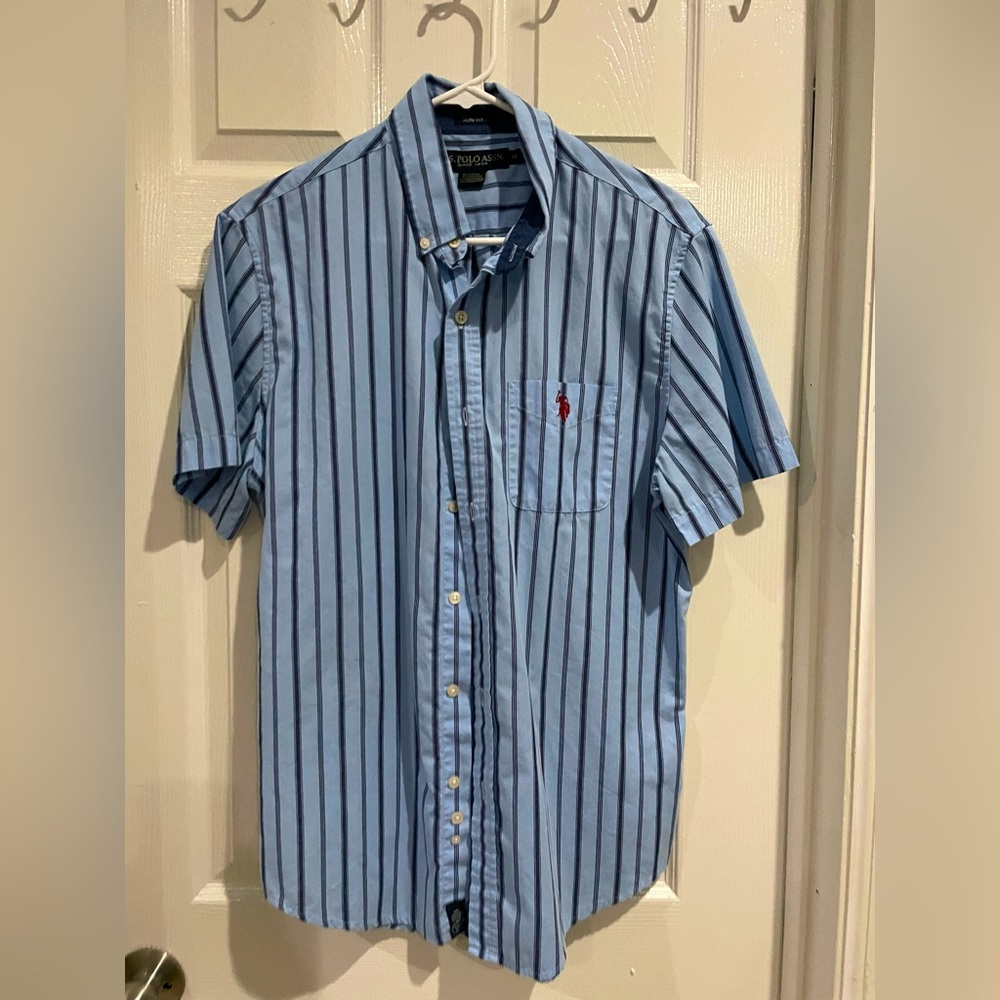 Blue strip button down shirt